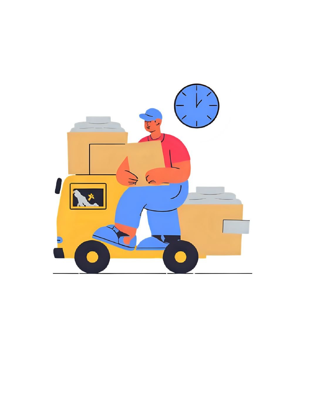 2D cartoon-style feature illustration that represents a professional, reliable food & beverage logistics operation