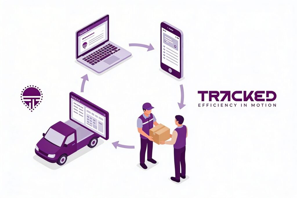 Visual process diagram showing booking, dispatch, collection, and delivery for same-day courier services.